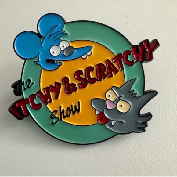 The Simpsons The Itchy & Scratchy Show Enamel Metal Pin The Simpsons Sh - Picture 2 of 3